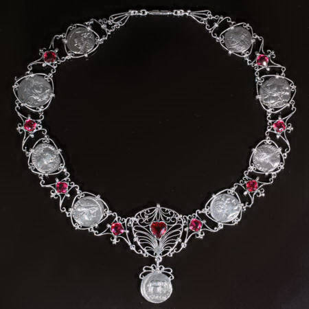 Victorian silver parure set, bracelet, necklace and earrings (image 5 of 9)